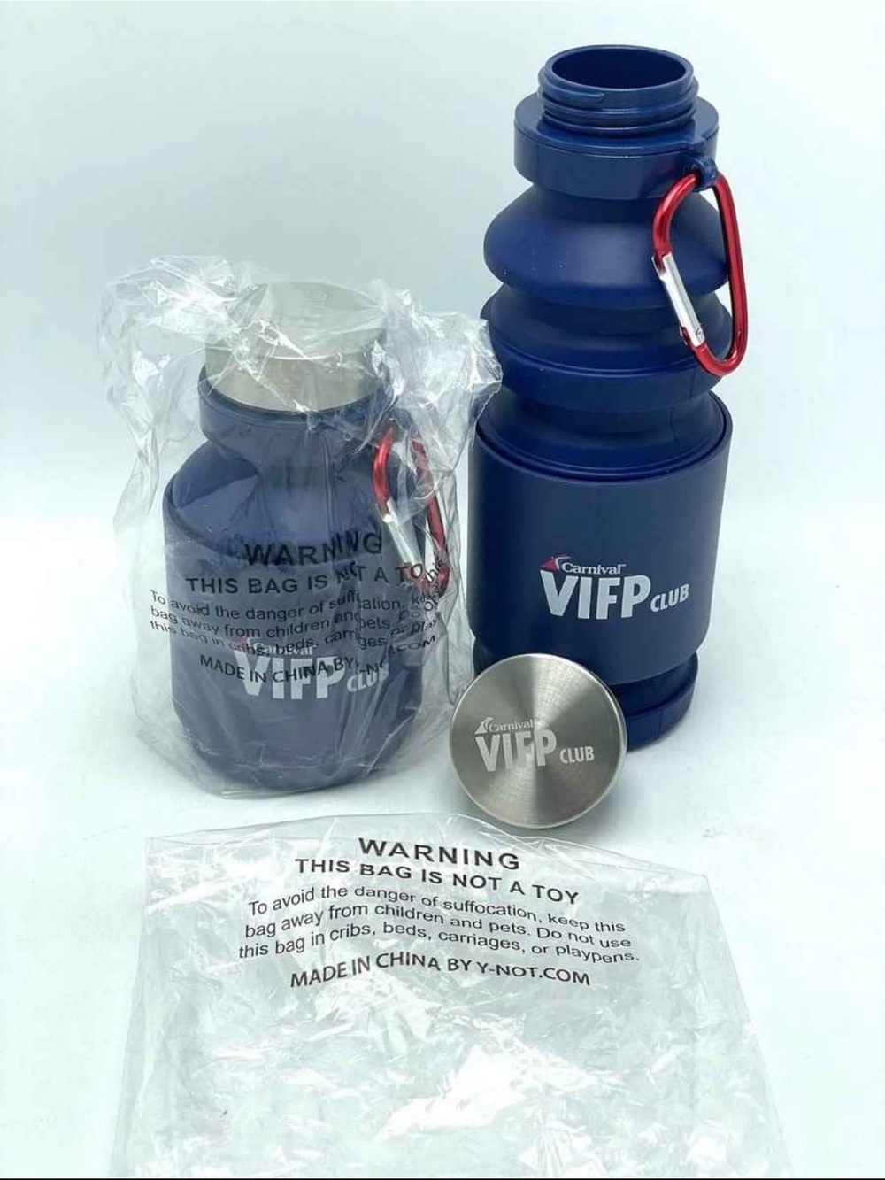 Carnival VIFP Club Blue Collapsible Water Bottle